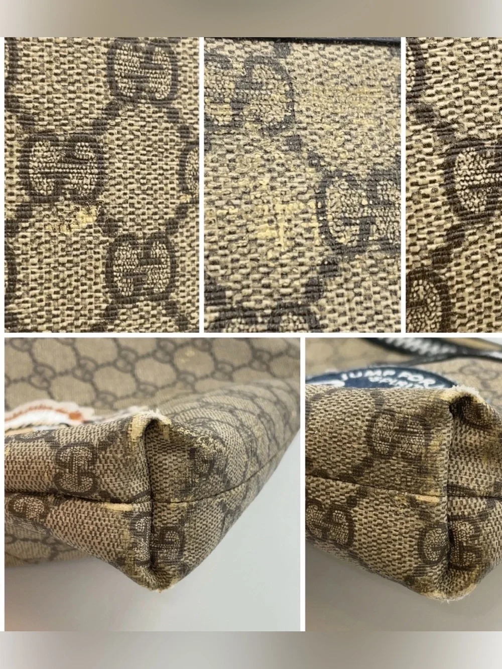 Gucci Brown GG Supreme Canvas Messenger Bag with Tiger Patch